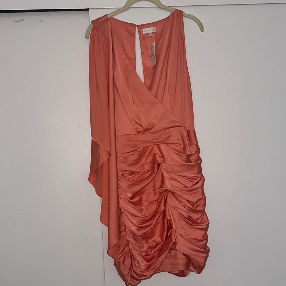 Ronny Kobo peach mini dress